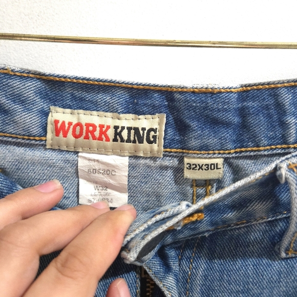Work King | Men's Blue Jeans Straight Leg 32x30 - Picture 5 of 10
